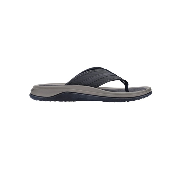 George Premium Comfort Casual Thong Sandals in Gray and Navy - Picture 2 of 6